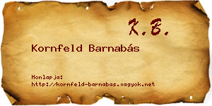 Kornfeld Barnabás névjegykártya