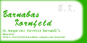 barnabas kornfeld business card